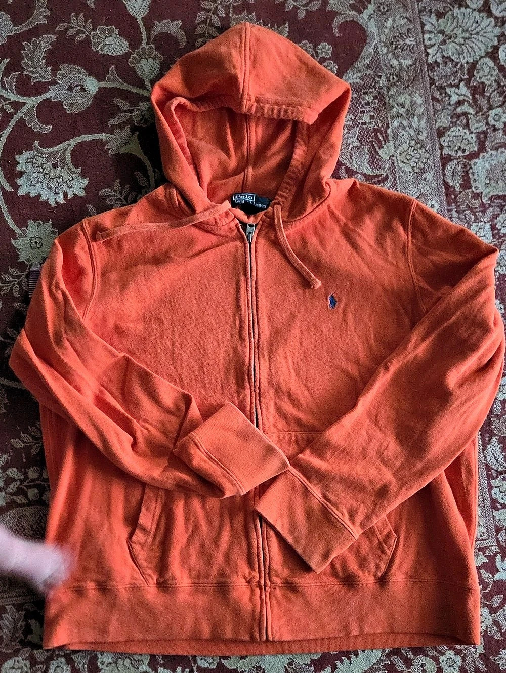 Vintage Polo Ralph Lauren Polo by Ralph Lauren Full-Zip Hoodie Orange XL